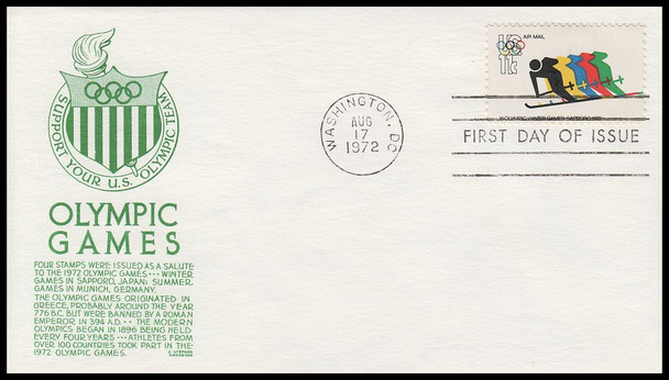 C85 / 11c Winter Olympic Games, Skiing Airmail 1972 Anderson First Day Cover