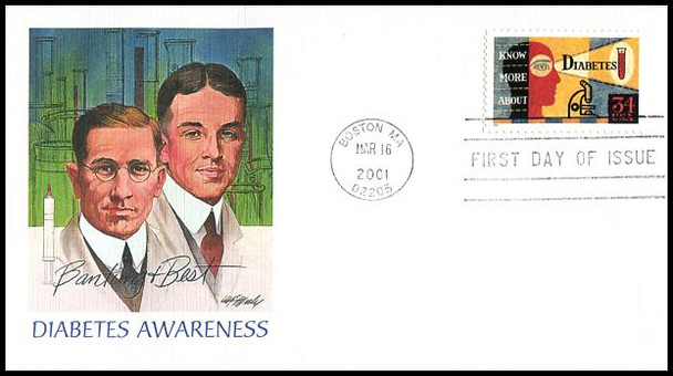 3503 / 34c Diabetes Awareness 2001 Fleetwood First Day Cover