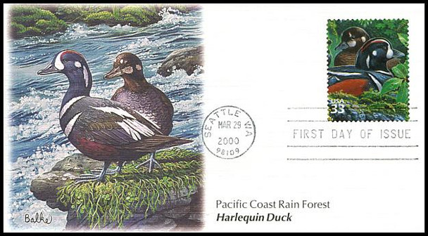 3378a - j / 33c Pacific Coast Rain Forest : Nature of America Series Set of 10 Fleetwood 2000 FDCs