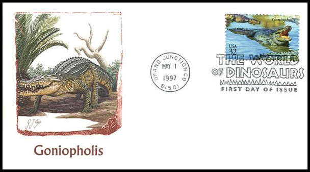 3136a-o / 32c World of Dinosaurs 1997 Set of 15 Fleetwood FDCs