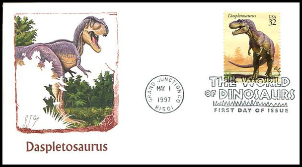 3136a-o / 32c World of Dinosaurs 1997 Set of 15 Fleetwood FDCs