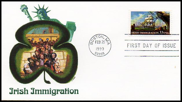 3286 / 33c Irish Immigration 1999 Fleetwood First Day Cover
