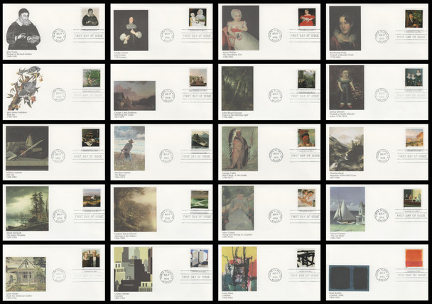3236a-t / 33c Four Centuries of American Art Set of 20 Fleetwood 1998 FDCs