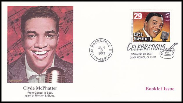 2731 - 2737 / 29c Rock & Roll / Rhythm & Blues Musicians Booklet Issue Set of 7 Fleetwood 1993 First Day Covers
