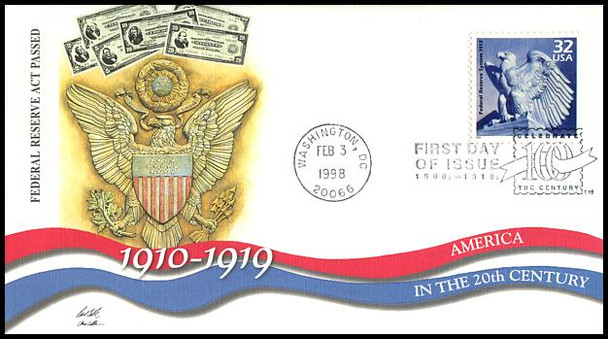 3183a-o / 32c Celebrate The Century ( CTC ) 1910s Set of 15 Fleetwood 1998 First Day Covers