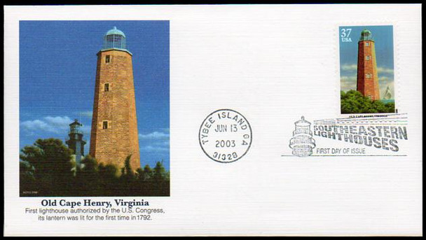 3787 - 3791 / 37c Southeastern Lighthouses Set of 5 Fleetwood 2003 First Day Covers