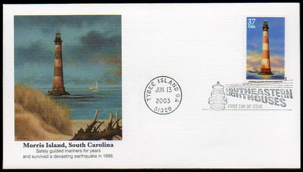 3787 - 3791 / 37c Southeastern Lighthouses Set of 5 Fleetwood 2003 First Day Covers