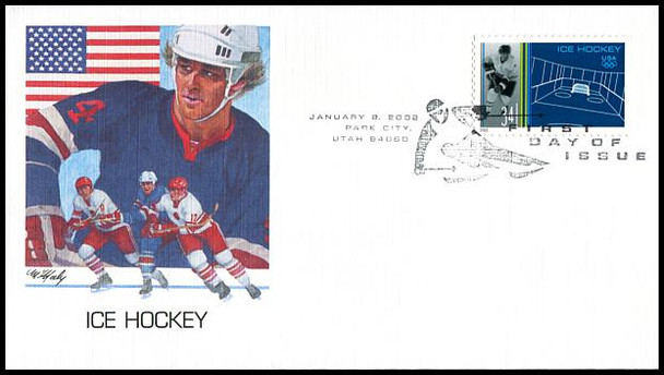 3552 - 3555 / 34c Winter Sports PSA Set of 4 Fleetwood 2002 First Day Covers