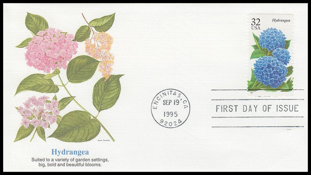 2993 - 2997 / 32c Fall Garden Flowers Set of 5 Fleetwood 1995 FDCs