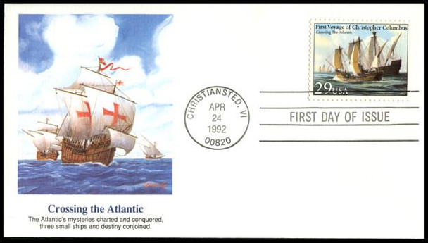 2620 - 2623 / 29c First Voyage of Christopher Columbus Set of 4 Fleetwood 1992 FDCs