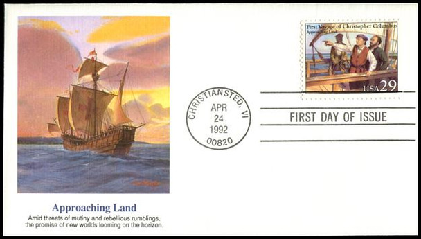 2620 - 2623 / 29c First Voyage of Christopher Columbus Set of 4 Fleetwood 1992 FDCs