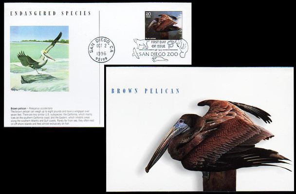 UX264 - UX278 / 20c Endangered Species Set of 15 Fleetwood 1996 First Day Cover Postal Cards