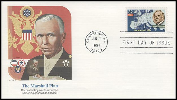 3141 / 32c The Marshall Plan - 50th Anniversary 1997 Fleetwood First Day Cover