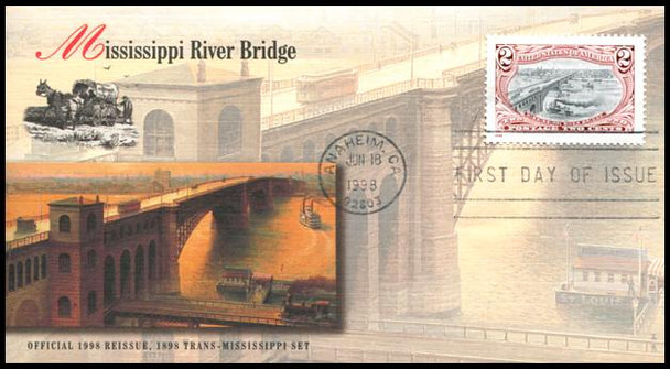3209a - i / 1c - $2 Trans-Mississippi Centennial Reissue Set of 9 Fleetwood 1998 FDCs