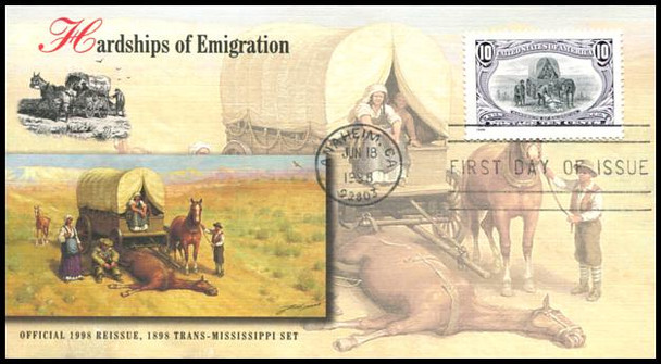 3209a - i / 1c - $2 Trans-Mississippi Centennial Reissue Set of 9 Fleetwood 1998 FDCs