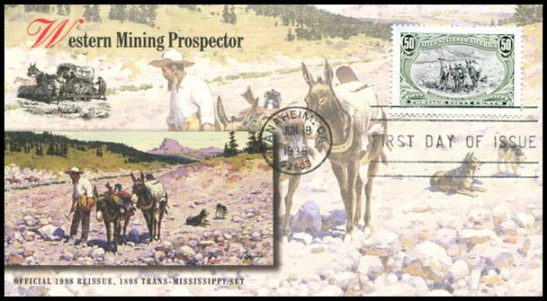 3209a - i / 1c - $2 Trans-Mississippi Centennial Reissue Set of 9 Fleetwood 1998 FDCs