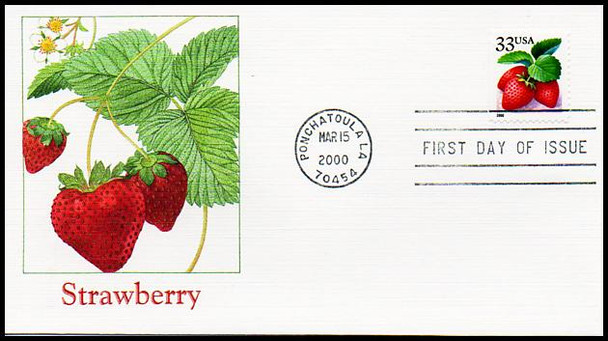 3294a - 3297a / 33c Fruit Berries PSA Booklet Set of 4 Fleetwood 2000 FDCs