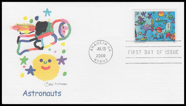 3414 - 3417 / 33c Stampin' The Future : Children's Stamp Design Contest Winners Set of 4 Fleetwood 2000 FDCs