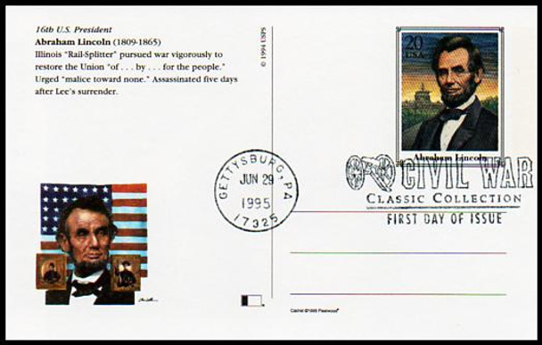UX200 - UX219 / 20c Civil War Set of 20 Fleetwood 1995 Postal Card FDCs