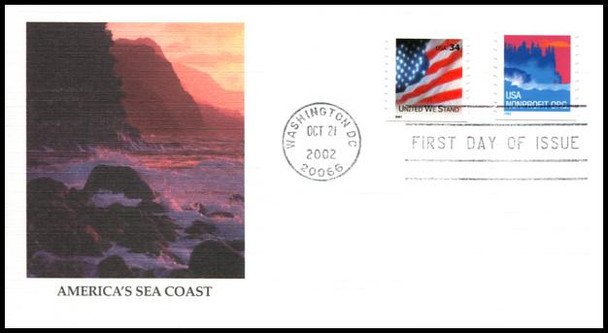 3693 / Non-Denominated (5c) Sea Coast Coil Single 2002 Fleetwood First Day Cover