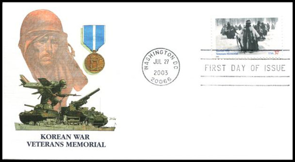 3803 / 37c Korean War Veterans Memorial Fleetwood 2003 First Day Cover