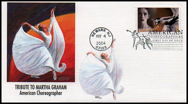 3840- 3843 / 37c American Choreographers PSA Set of 4 Fleetwood 2004 First Day Covers