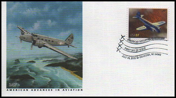 3916 - 3925 / 37c Advances in Aviation ( Oshkosh, WI Postmark ) Set of 10 Fleetwood 2005 First Day Covers