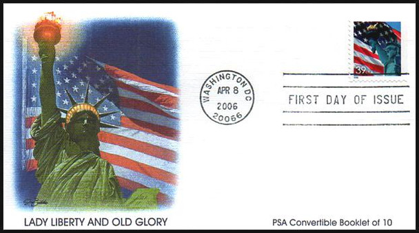 3978 , 3978a , 3981 & 3985a / 39c Statue of Liberty and Flag Set of 4 Fleetwood 2006 FDCs