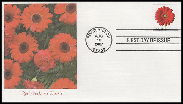 4166 - 4175 / 41c Beautiful Blooms Coil Singles Set of 10 Fleetwood 2007 FDCs