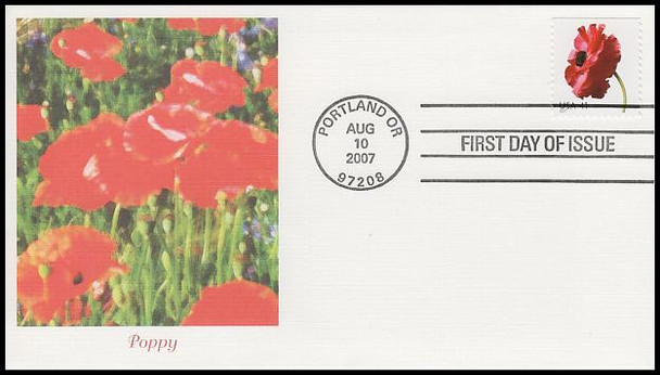 4176 - 4185 / 41c Beautiful Blooms Booklet Singles Set of 10 Fleetwood 2007 FDCs
