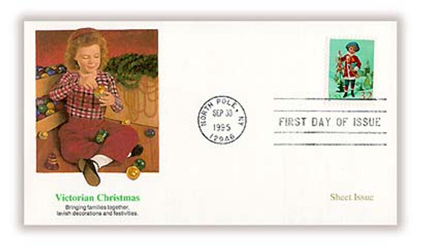 3004 - 3007 / 32c Santa and Children Sheet Issue Set of 4 Christmas Series 1995 Fleetwood FDCs