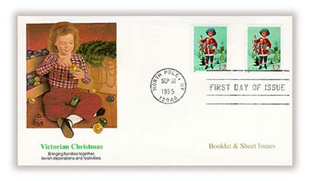 3004 - 3007 and 3004b - 3007b / 32c Santa and Children Sheet and Booklet Combo Set of 4 Christmas Series 1995 Fleetwood FDCs