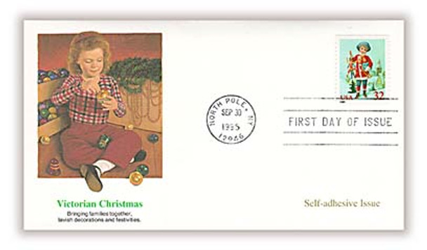 3008 - 3011 / 32c Santa and Children Self-Adhesive Issue Set of 4 Christmas Series 1995 Fleetwood FDCs