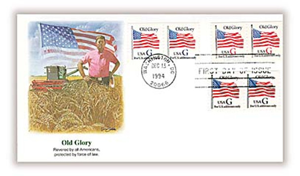 2889 - 2891 / G - Rate ( 32c ) Old Glory Coil Pairs Combo 1994 Fleetwood FDC