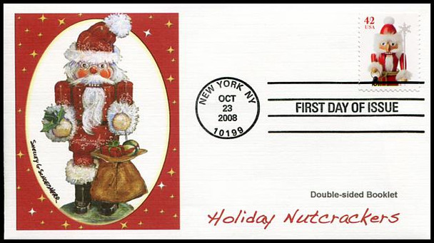 4360b - 4363b / 42c Holiday Nutcrackers Double-Sided Booklet Set of 4 Fleetwood 2008 FDCs