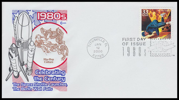 3190a-o / 33c Celebrate The Century ( CTC ) 1980s Set of 15 Cover Craft Cachet Limited Edition 2000 First Day Covers with Text Insert Cards