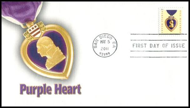 4529 / 44c Purple Heart 2011 Fleetwood First Day Cover