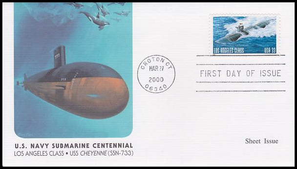 3372 / 33c U.S. Navy Submarine Centennial 2000 Fleetwood FDC