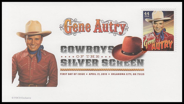 4446 - 4449 / 44c Cowboys of the Silver Screen Set of 4 Digital Color Postmark (DCP) FDCO Exclusive 2010 FDCs