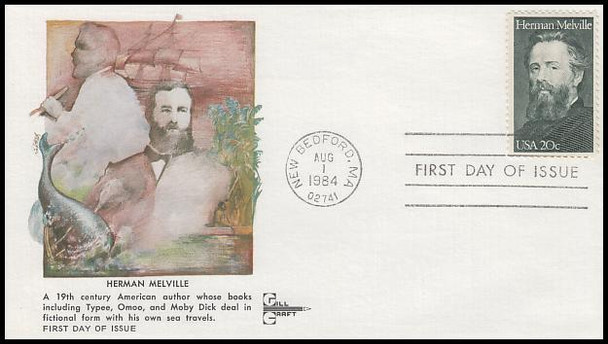 2094 / 20c Herman Melville : Literary Arts Series Gill Craft 1984 First Day Cover