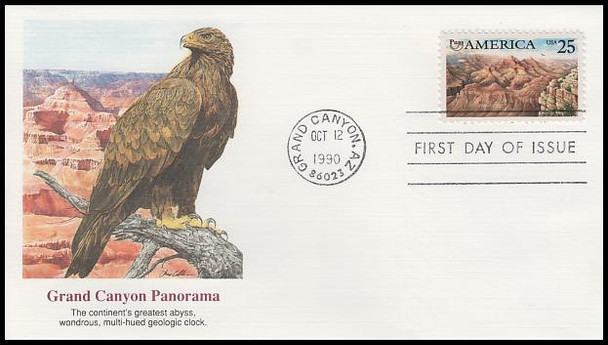 2512 / 25c Grand Canyon: Americas Series 1990 Fleetwood First Day Cover