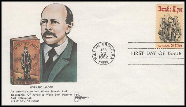 2010 / 20c Horatio Alger : Author 1982 Gill Craft First Day Cover