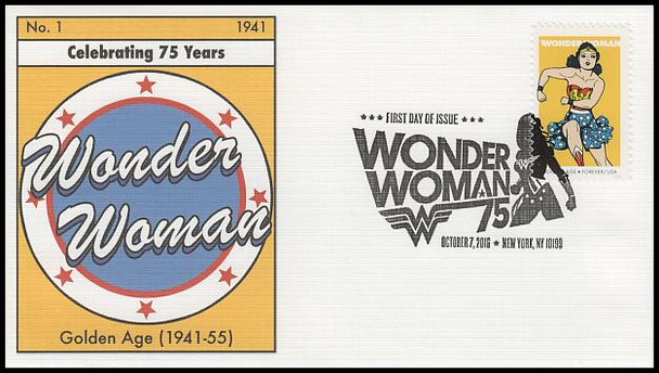 5149 - 5152 / 47c Wonder Woman Set of 4 Fleetwood 2016 FDCs