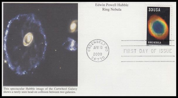 3384 - 3388 / 33c Edwin Powell Hubble : Hubble Space Telescope Set of 5 Mystic 2000 FDCs