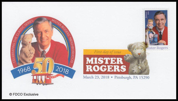 5275 / 50c Mister Rogers Digital Color Postmark FDCO Exclusive 2018 FDC #3