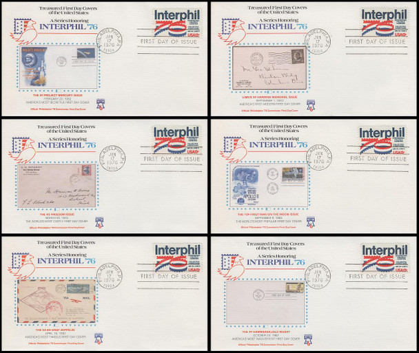 1632 / 13c Interphil ‘76 Set of 6 Fleetwood 1976 First Day Covers