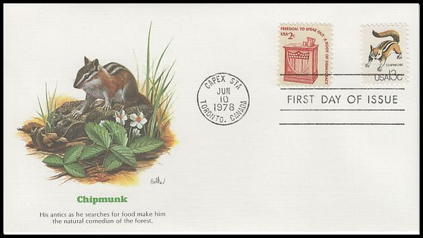 1757a - h / 13c CAPEX Wildlife Set of 8 Fleetwood 1978 First Day Covers