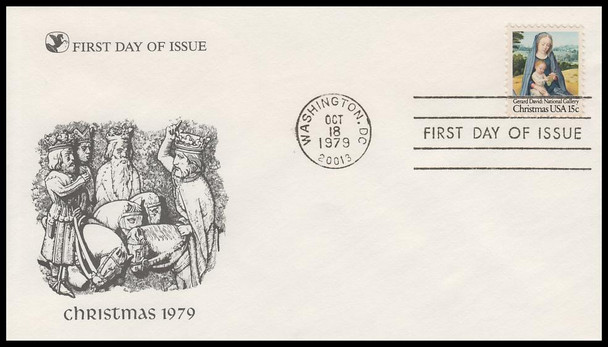 1799 / 15c Virgin and Child with Cherubim, by Gerard David : Christmas 1979 Reader's Digest FDC