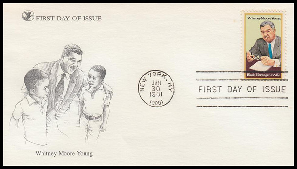 1875 / 15c Whitney Moore Young : Black Heritage Series 1981 Reader's Digest FDC