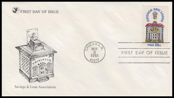 1911 / 18c Savings and Loans 1981 Reader's Digest FDC